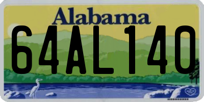 AL license plate 64AL140