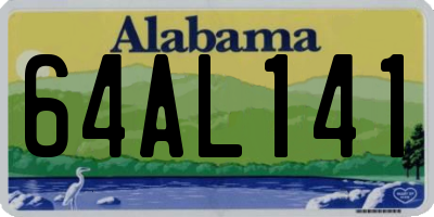 AL license plate 64AL141