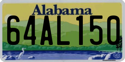 AL license plate 64AL150