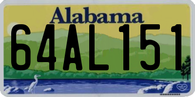 AL license plate 64AL151