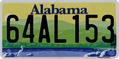 AL license plate 64AL153