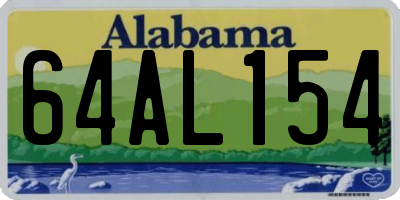 AL license plate 64AL154