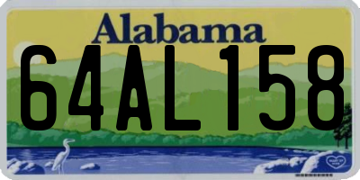 AL license plate 64AL158