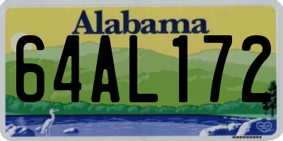 AL license plate 64AL172