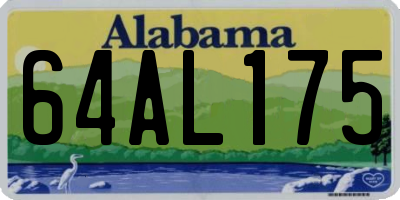AL license plate 64AL175