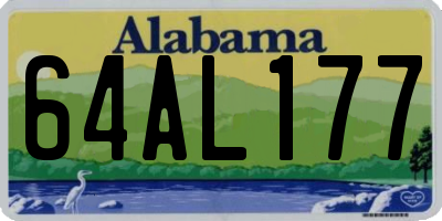 AL license plate 64AL177