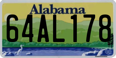 AL license plate 64AL178