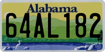 AL license plate 64AL182