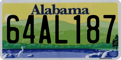 AL license plate 64AL187