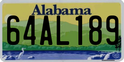 AL license plate 64AL189