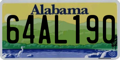 AL license plate 64AL190