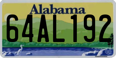 AL license plate 64AL192