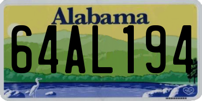 AL license plate 64AL194