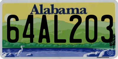 AL license plate 64AL203
