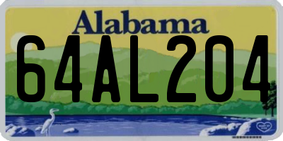 AL license plate 64AL204