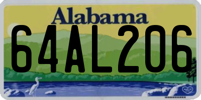 AL license plate 64AL206