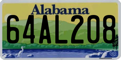 AL license plate 64AL208