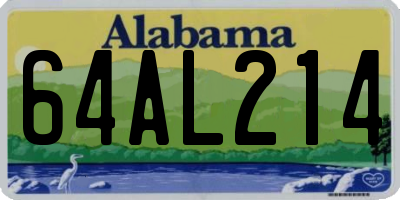 AL license plate 64AL214