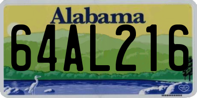 AL license plate 64AL216