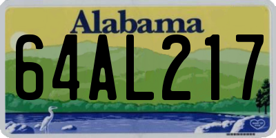 AL license plate 64AL217