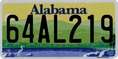 AL license plate 64AL219