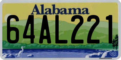 AL license plate 64AL221