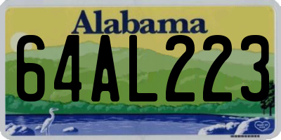 AL license plate 64AL223
