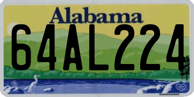 AL license plate 64AL224