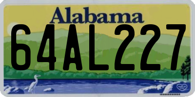 AL license plate 64AL227