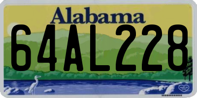 AL license plate 64AL228