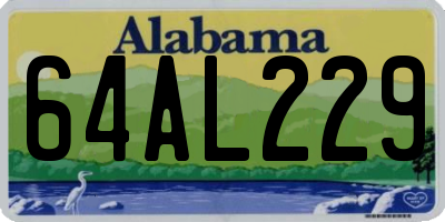 AL license plate 64AL229