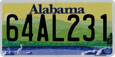 AL license plate 64AL231