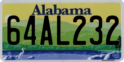 AL license plate 64AL232