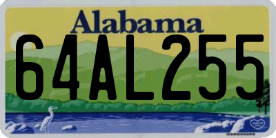 AL license plate 64AL255