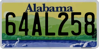 AL license plate 64AL258