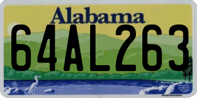 AL license plate 64AL263