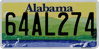 AL license plate 64AL274