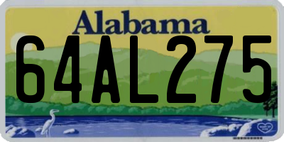 AL license plate 64AL275