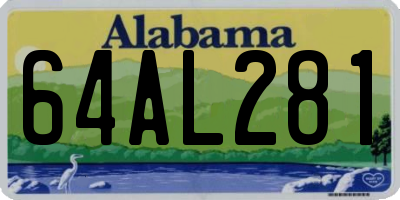 AL license plate 64AL281