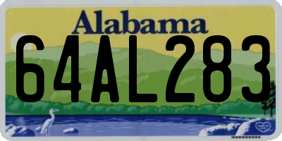 AL license plate 64AL283
