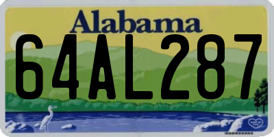 AL license plate 64AL287