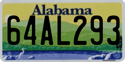 AL license plate 64AL293