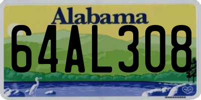 AL license plate 64AL308