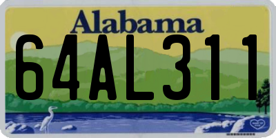 AL license plate 64AL311