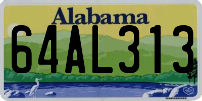 AL license plate 64AL313