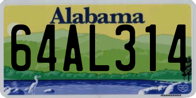 AL license plate 64AL314