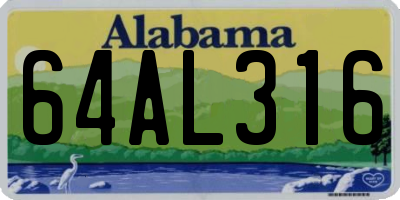 AL license plate 64AL316