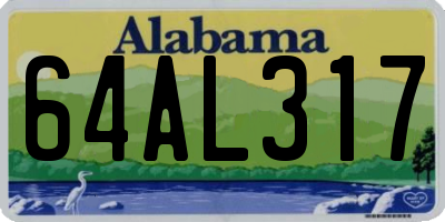 AL license plate 64AL317