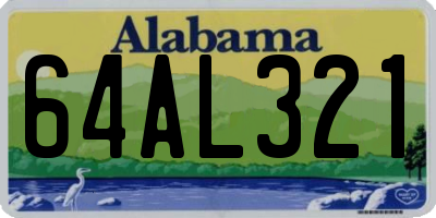 AL license plate 64AL321