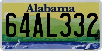 AL license plate 64AL332